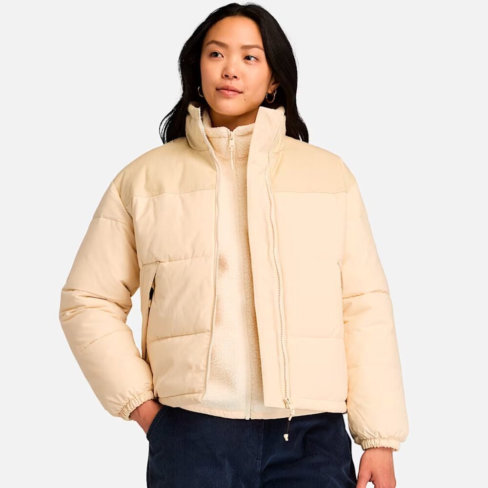Timberland Beige/Brown Puffer Jacket size S BRAND NEW